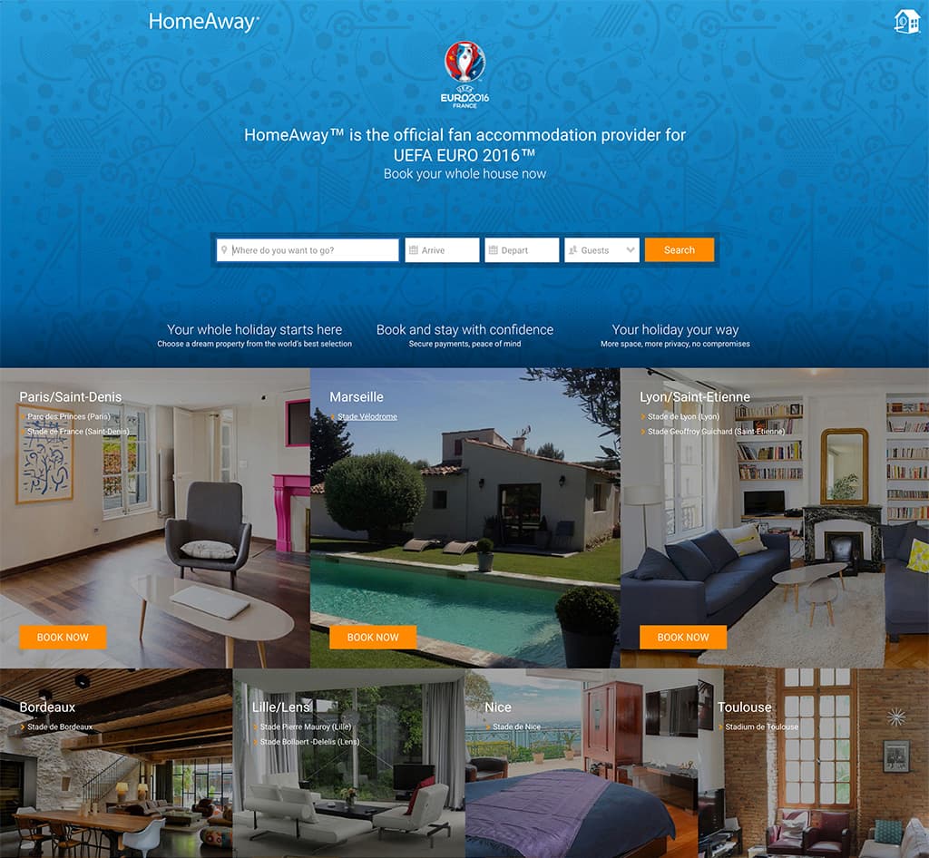 Homeaway partnered with UEFA Euro 2016
